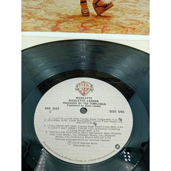 Lot of 2 Nicolette Larson Vinyl Record LP - Nicolette &In the Nick of Time VG+ - Picture 8 of 9
